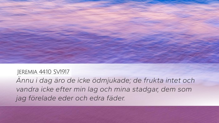 Jeremia 44:10 SV1917 Bible Verse Image