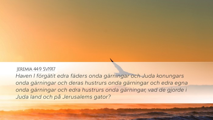 Jeremia 44:9 SV1917 Bible Verse Image
