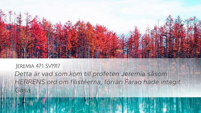 Jeremia 47:1 SV1917 Bible Verse Image