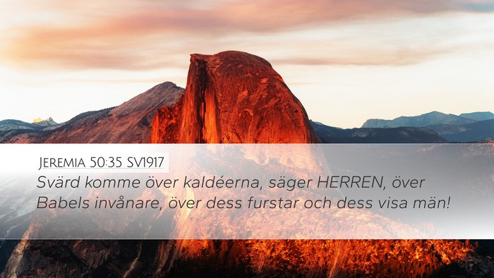 Jeremia 50:35 SV1917 Bible Verse Image