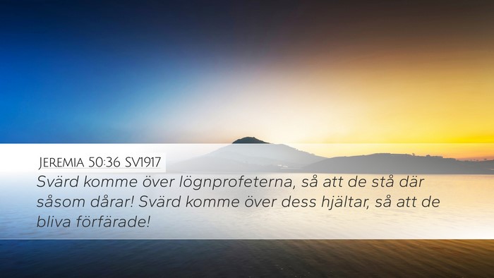 Jeremia 50:36 SV1917 Bible Verse Image