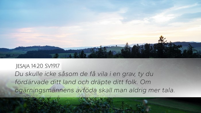Jesaja 14:20 SV1917 Bible Verse Image