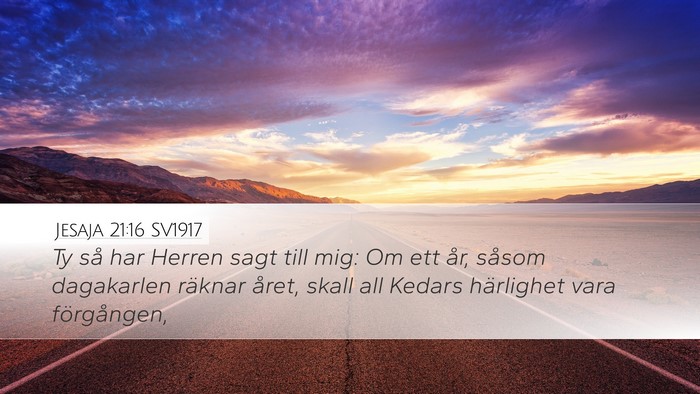 Jesaja 21:16 SV1917 Bible Verse Image