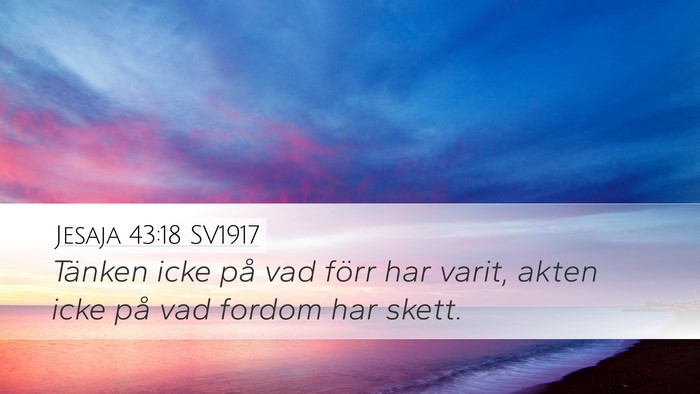 Jesaja 43:18 SV1917 Bible Verse Image