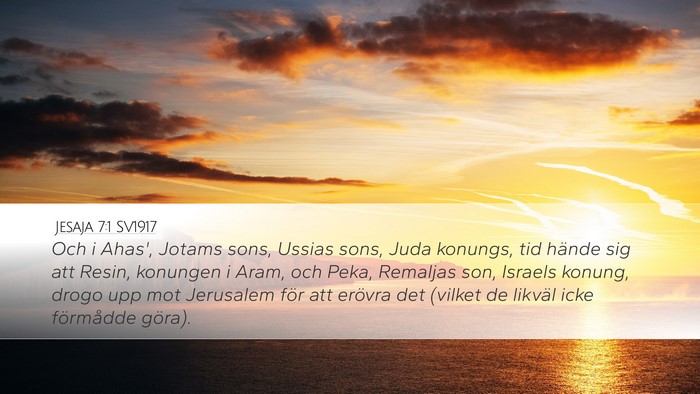 Jesaja 7:1 SV1917 Bible Verse Image