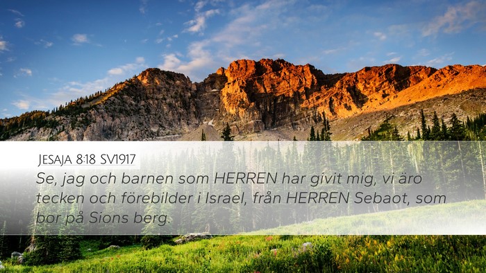 Jesaja 8:18 SV1917 Bible Verse Image