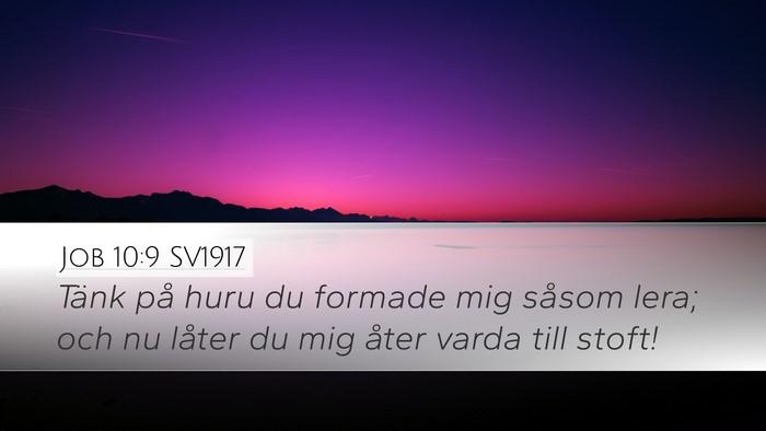 Job 10:9 SV1917 Bible Verse Image