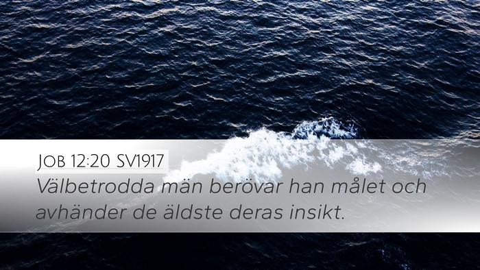 Job 12:20 SV1917 Bible Verse Image