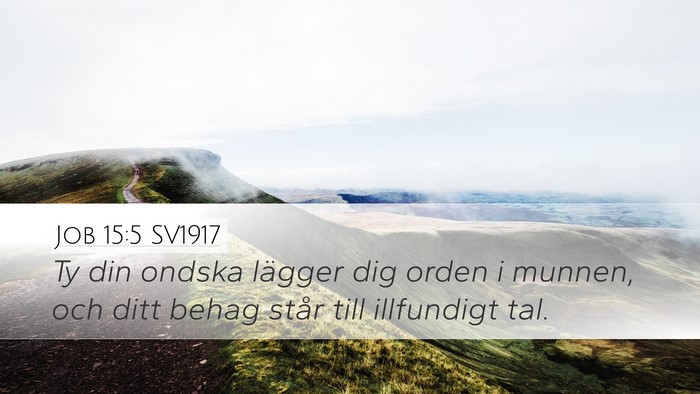 Job 15:5 SV1917 Bible Verse Image