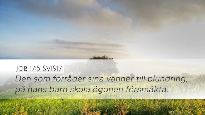 Job 17:5 SV1917 Bible Verse Image