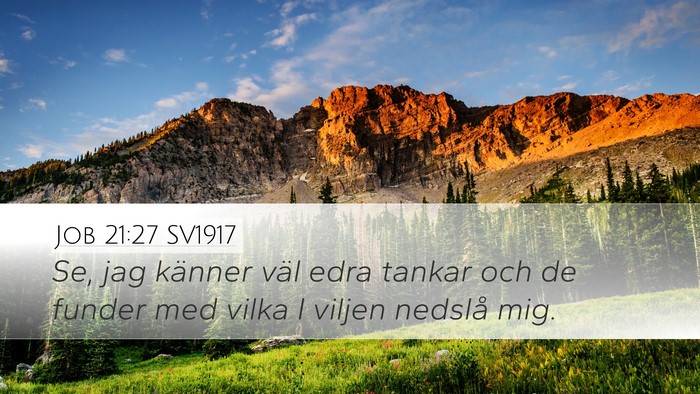 Job 21:27 SV1917 Bible Verse Image