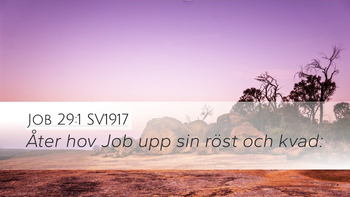Job 29:1 SV1917 Bible Verse Image