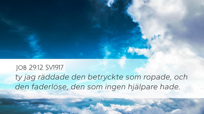 Job 29:12 SV1917 Bible Verse Image