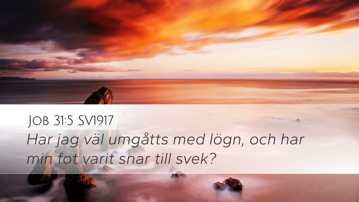 Job 31:5 SV1917 Desktop Wallpaper - Har jag väl umgåtts med lögn, och har min fot - Desktop Bible Verse Wallpaper