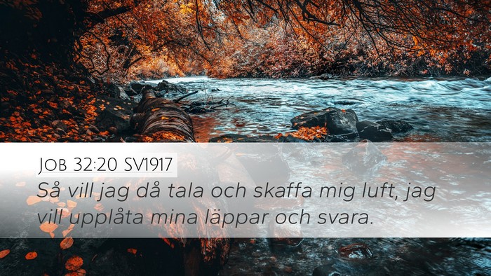 Job 32:20 SV1917 Desktop Wallpaper - Så vill jag då tala och skaffa mig luft, jag - Desktop Bible Verse Wallpaper