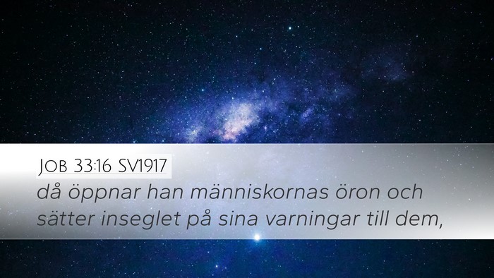 Job 33:16 SV1917 Bible Verse Image