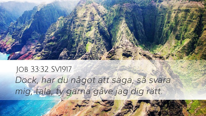 Job 33:32 SV1917 Bible Verse Image