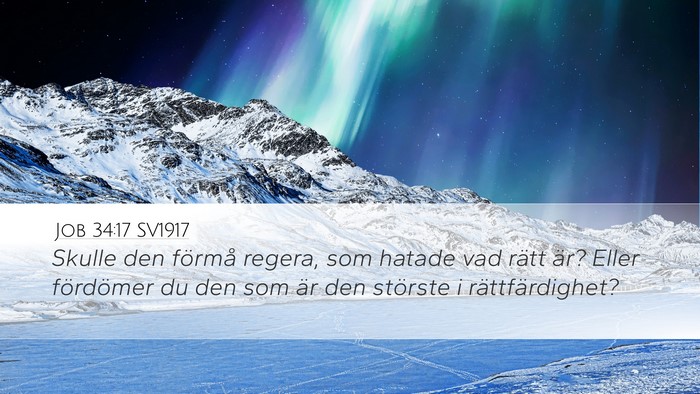 Job 34:17 SV1917 Bible Verse Image