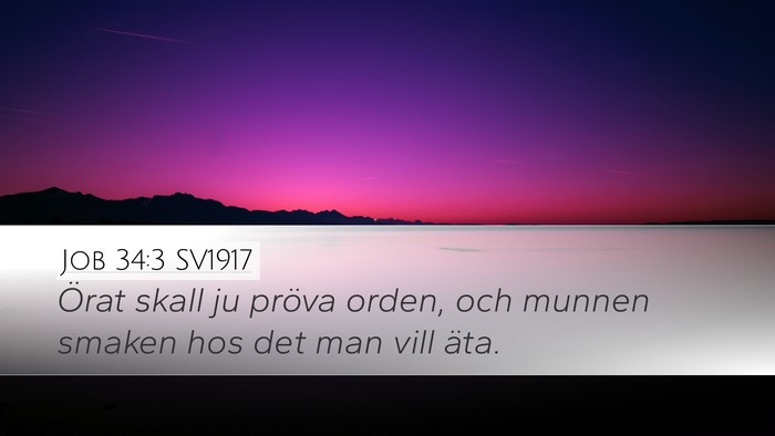 Job 34:3 SV1917 Bible Verse Image