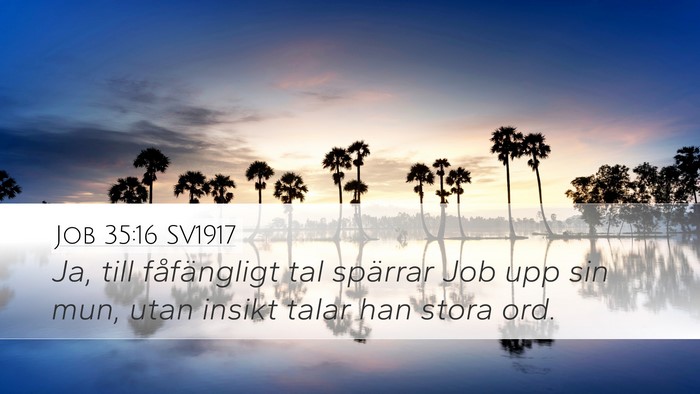 Job 35:16 SV1917 Bible Verse Image