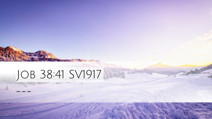 Job 38:41 SV1917 Bible Verse Image