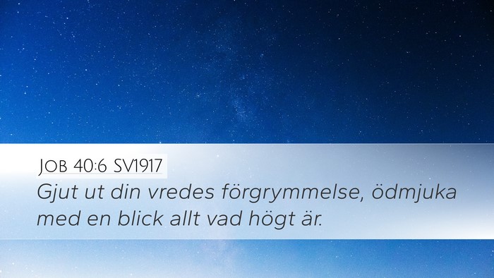 Job 40:6 SV1917 Desktop Wallpaper - Gjut ut din vredes förgrymmelse, ödmjuka med en - Desktop Bible Verse Wallpaper