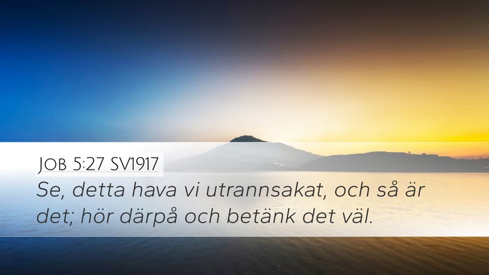 Job 5:27 SV1917 Bible Verse Image