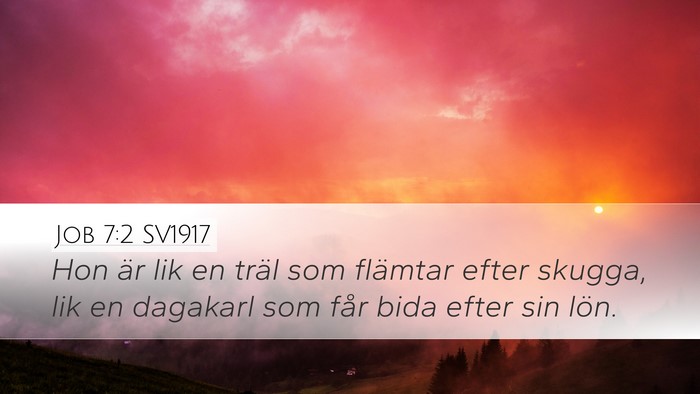 Job 7:2 SV1917 Desktop Wallpaper - Hon är lik en träl som flämtar efter skugga, - Desktop Bible Verse Wallpaper
