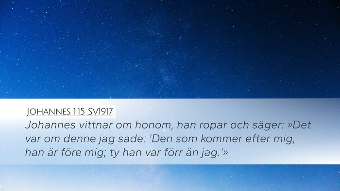Johannes 1:15 SV1917 Bible Verse Image