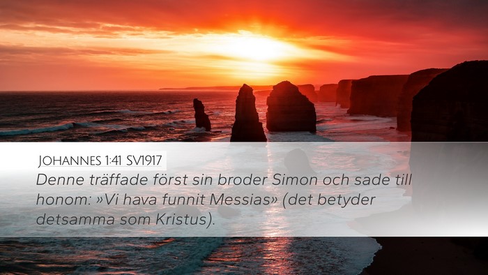 Johannes 1:41 SV1917 Bible Verse Image