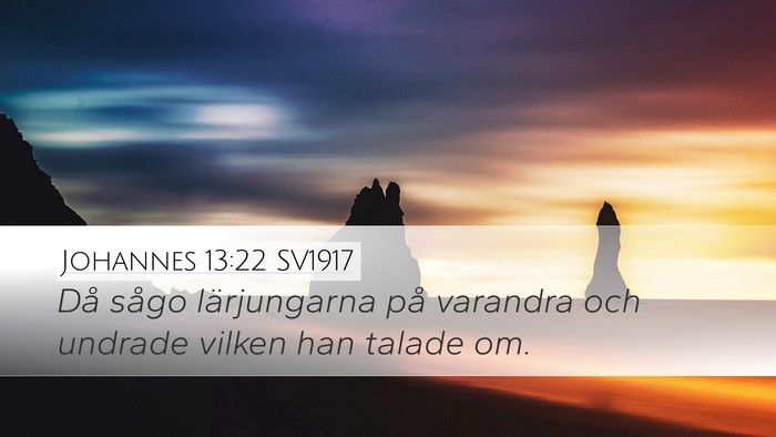 Johannes 13:22 SV1917 Bible Verse Image