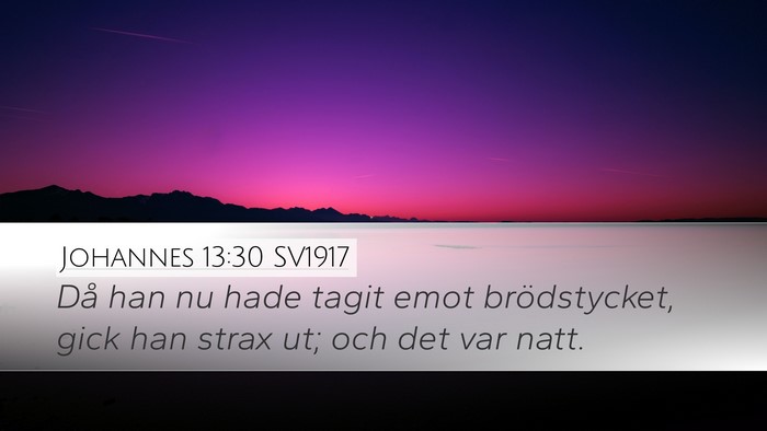 Johannes 13:30 SV1917 Bible Verse Image