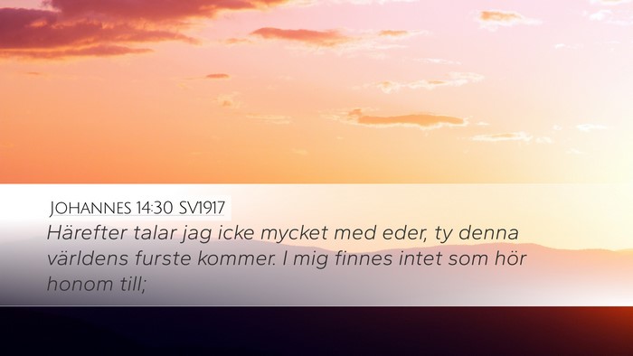 Johannes 14:30 SV1917 Bible Verse Image