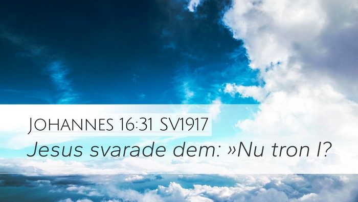 Johannes 16:31 SV1917 Desktop Wallpaper - Jesus svarade dem: »Nu tron - Desktop Bible Verse Wallpaper