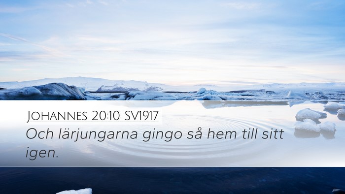 Johannes 20:10 SV1917 Desktop Wallpaper - Och lärjungarna gingo så hem till sitt - Desktop Bible Verse Wallpaper