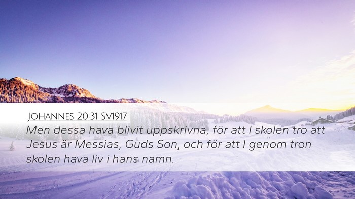 Johannes 20:31 SV1917 Bible Verse Image