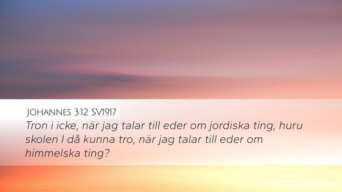 Johannes 3:12 SV1917 Desktop Wallpaper - Tron i icke, när jag talar till eder om jordiska - Desktop Bible Verse Wallpaper