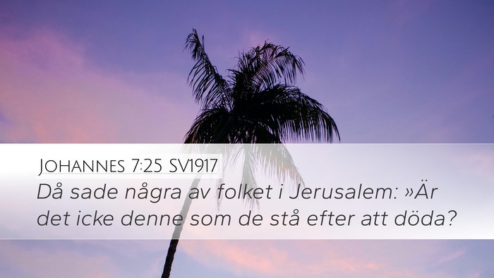 Johannes 7:25 SV1917 Bible Verse Image