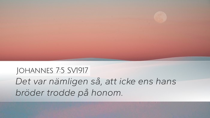 Johannes 7:5 SV1917 Bible Verse Image
