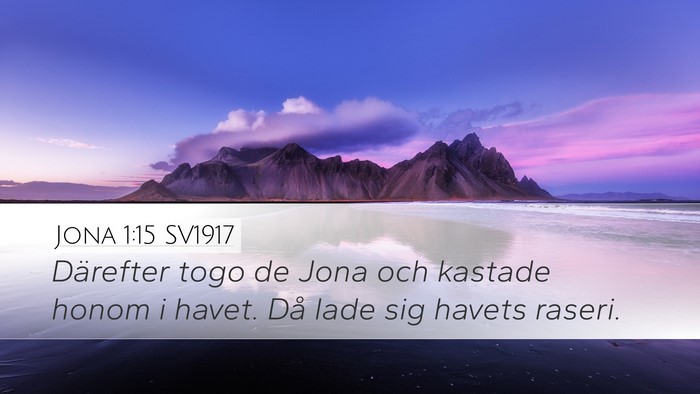 Jona 1:15 SV1917 Desktop Wallpaper - Därefter togo de Jona och kastade honom i havet. - Desktop Bible Verse Wallpaper