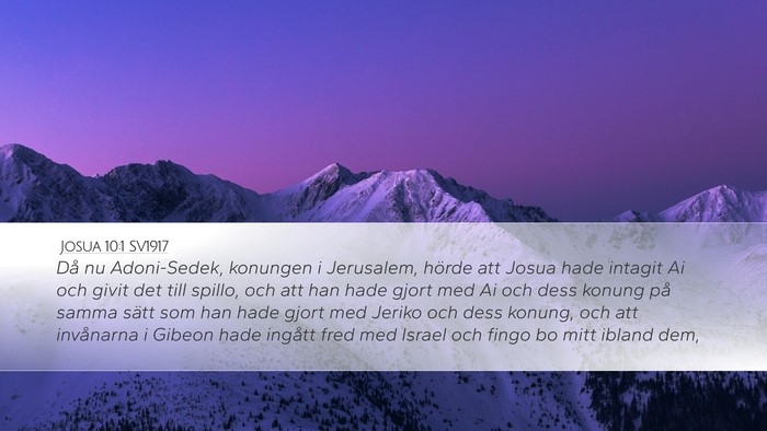 Josua 10:1 SV1917 Bible Verse Image