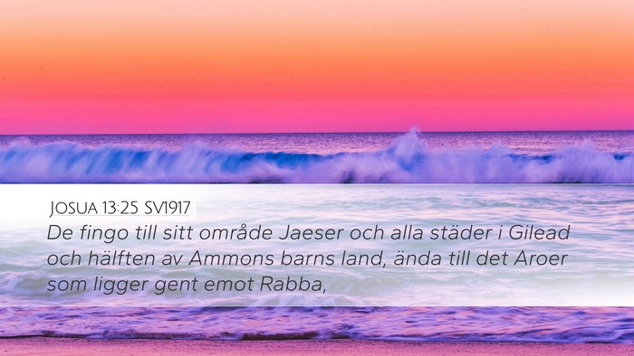 Josua 13:25 SV1917 Bible Verse Image