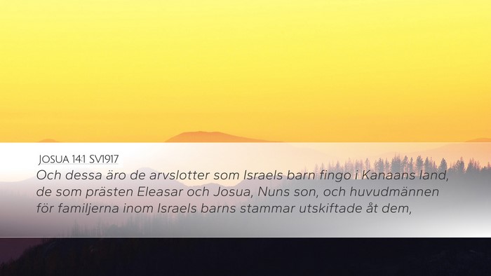 Josua 14:1 SV1917 Bible Verse Image