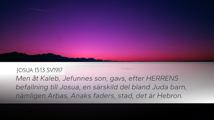 Josua 15:13 SV1917 Bible Verse Image