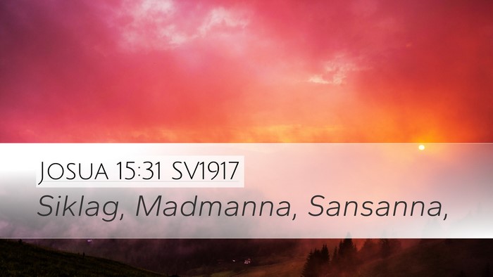 Josua 15:31 SV1917 Desktop Wallpaper - Siklag, Madmanna, - Desktop Bible Verse Wallpaper