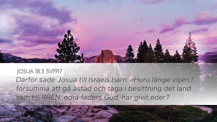 Josua 18:3 SV1917 Bible Verse Image