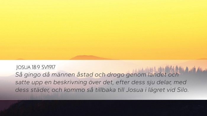 Josua 18:9 SV1917 Desktop Wallpaper - Så gingo då männen åstad och drogo genom - Desktop Bible Verse Wallpaper
