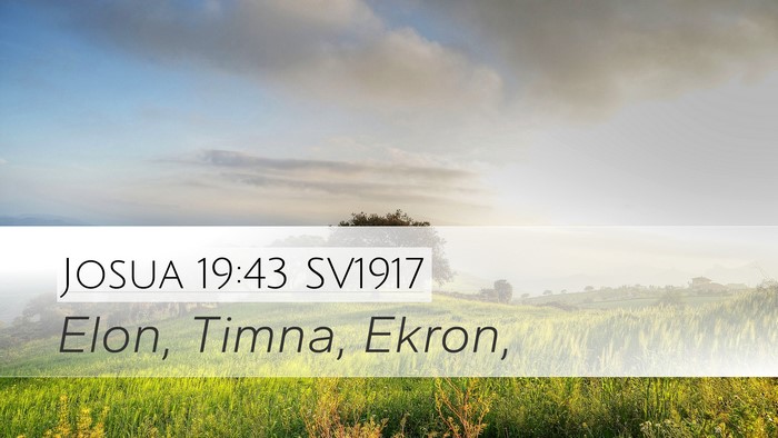 Josua 19:43 SV1917 Bible Verse Image