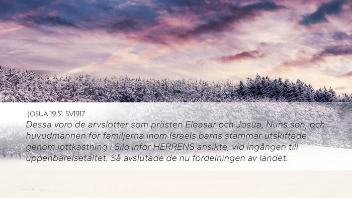 Josua 19:51 SV1917 Desktop Wallpaper - Dessa voro de arvslotter som prästen Eleasar och - Desktop Bible Verse Wallpaper