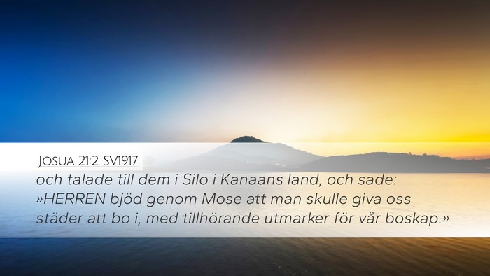 Josua 21:2 SV1917 Bible Verse Image
